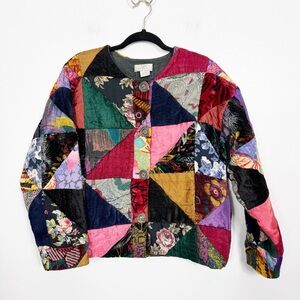 Vintage Sandy Starkman Patchwork Art to Wear Artsy Jacket Size Small